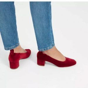 Everlane The Day Heel Crimson Red Velvet